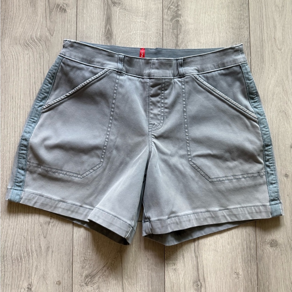 Spanx Jean Shorts Women's Size Large L Stretch Twill Flat Front Pull On